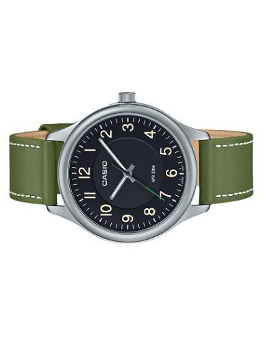 reloj clásico hombre Casio MTP-B160L-1B1 39mm 50m WR correa de cuero