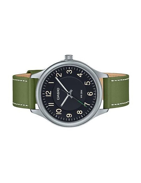 reloj clásico hombre Casio MTP-B160L-1B1 39mm 50m WR correa de cuero