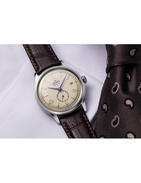 Reloj automático hombre Orient Bambino Small Seconds RA-AP0105Y 38.4mm correa de cuero (admite cuerda manual)