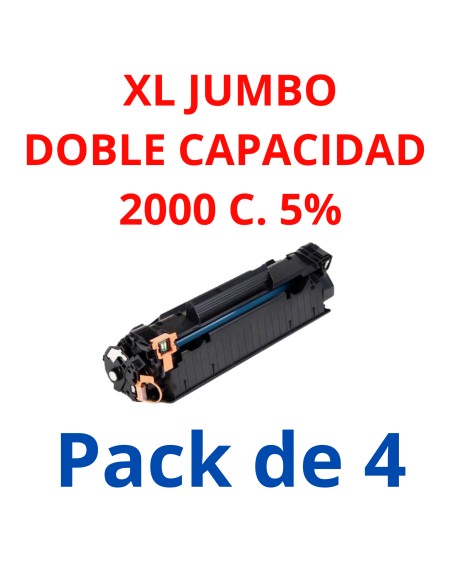 4 Toner Compatibles HP CF244XL / 44A XL (alta capacidad / jumbo) para HP LaserJet Pro M15, M17, M28 2000c. 5%