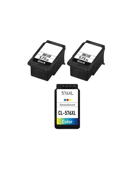 pack 2 Tintas Compatibles para Canon PG575XL + CL576XL para Pixma TR4750i, TR4751i, TS3550i, TS3551i PG-575XL + CL-576XL