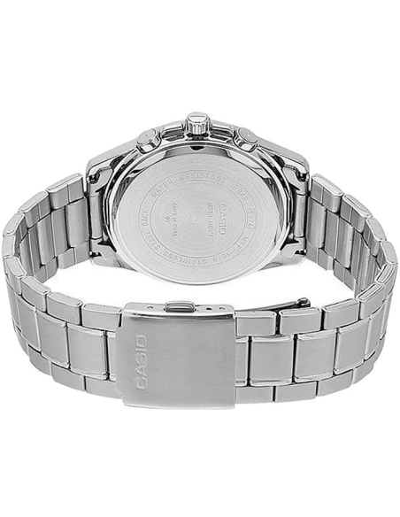 copy of reloj deportivo hombre Casio Enticer MTP-1375D-1A dial negro correa de acero resistente al agua 50m