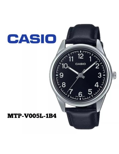 Reloj analógico Casio MTP-V005L-1B4 correa de cuero color negro