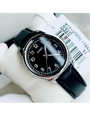 Reloj analógico Casio MTP-V005L-1B4 correa de cuero color negro