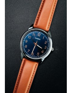 Reloj analógico hombre Casio MTP-V005L-2B4 40mm dial azul correa de cuero 2