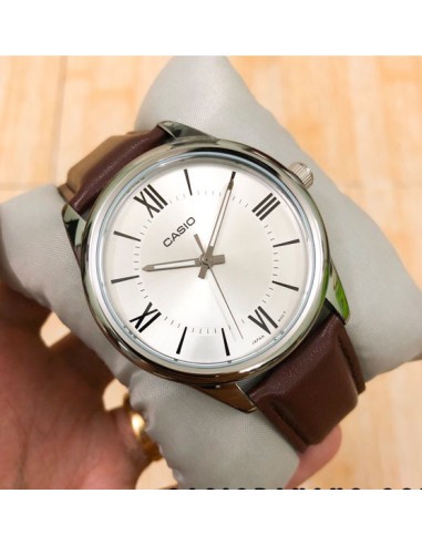 Reloj analógico Casio MTP-V005L-7b5 correa de cuero color marron
