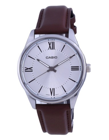 Reloj analógico Casio MTP-V005L-7b5 correa de cuero color marron