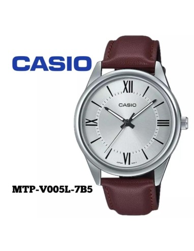 Reloj analógico Casio MTP-V005L-7b5 correa de cuero color marron