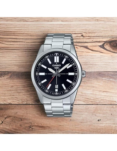 Reloj deportivo Casio MTP-VD02D-1E analógico de acero inoxidable 48×41×9,6 mm