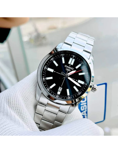 Reloj deportivo Casio MTP-VD02D-1E analógico de acero inoxidable 48×41×9,6 mm