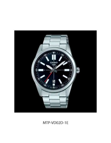 Reloj deportivo Casio MTP-VD02D-1E analógico de acero inoxidable 48×41×9,6 mm