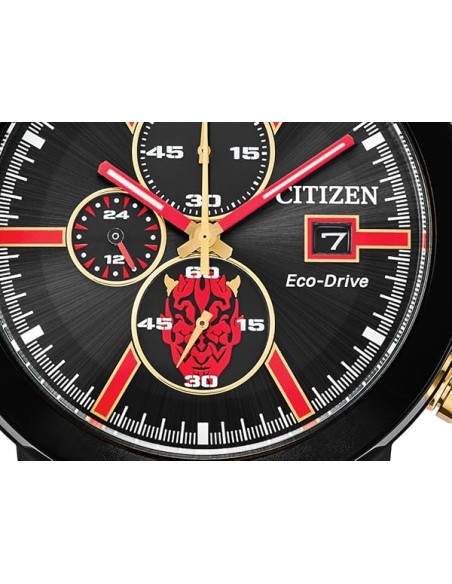 reloj hombre solar Citizen Star Wars Darth Maul CA0766-02W 44mm 100m WR correa nylon cuero
