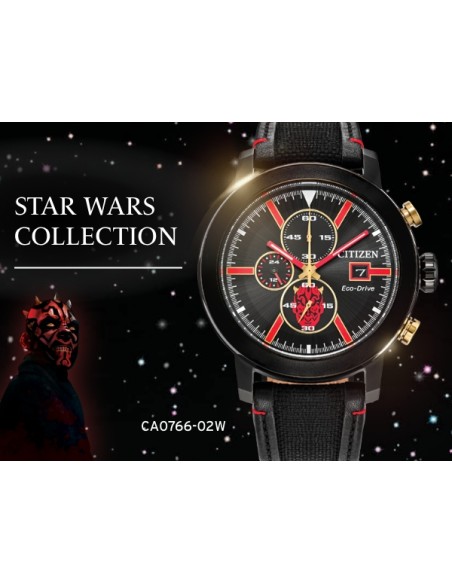 reloj hombre solar Citizen Star Wars Darth Maul CA0766-02W 44mm 100m WR correa nylon cuero