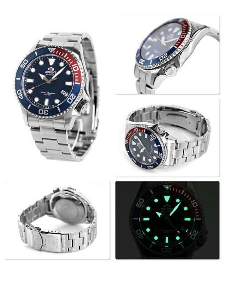 Reloj Automático Hombre Buceo Orient RA-AC0K03L "pepsi" 43.4mm correa acero