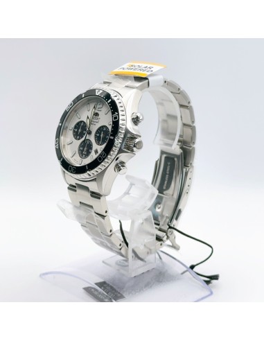 Orient Kamasu Panda Solar RA-TX0203S Chronograph 42.8mm 200m WR Solar Powered sapphire crystal stainless steel bracelet divers m