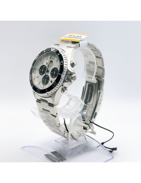 Orient Kamasu Panda Solar RA-TX0203S Chronograph 42.8mm 200m WR Solar Powered sapphire crystal stainless steel bracelet divers m