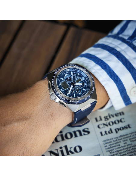 reloj aviador radiocontrol Citizen Promaster Skyhawk A-T JY8148-08L 46m 200m WR cristal de zafiro