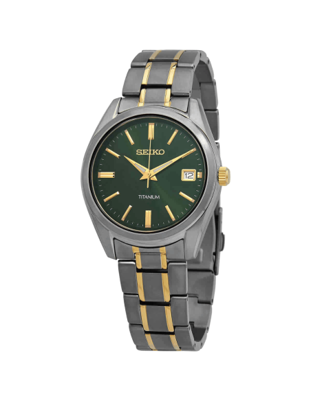 reloj titanio hombre clásico Seiko NeoClassic Titanium SUR377P1 40.2mm 100m WR correa y caja de titanio  cristal de zafiro