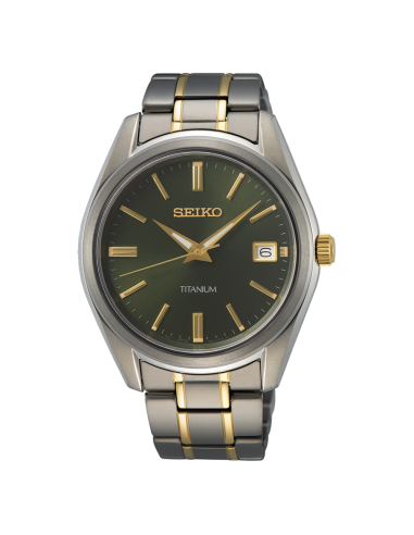 reloj titanio hombre clásico Seiko NeoClassic Titanium SUR377P1 40.2mm 100m WR correa y caja de titanio  cristal de zafiro
