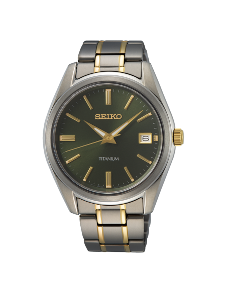 reloj titanio hombre clásico Seiko NeoClassic Titanium SUR377P1 40.2mm 100m WR correa y caja de titanio  cristal de zafiro