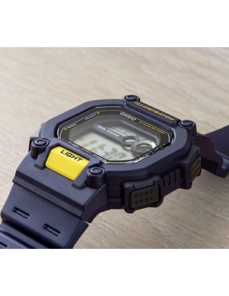 Reloj deportivo hombre Casio W737H-2A Luz LED 10 años batería Hora Dual 100m Water Resist