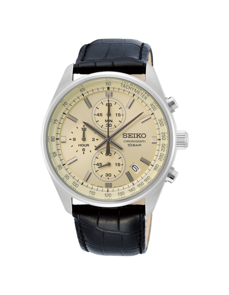 reloj cronógrafo deportivo hombre Seiko Neosports SSB383P1 41.5mm 100m WR correa de cuero