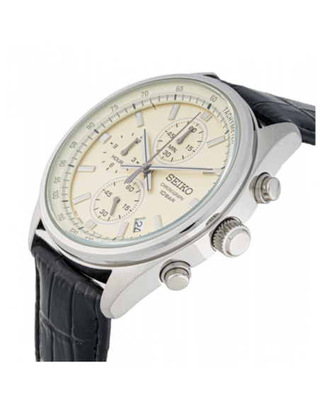 reloj cronógrafo deportivo hombre Seiko Neosports SSB383P1 41.5mm 100m WR correa de cuero