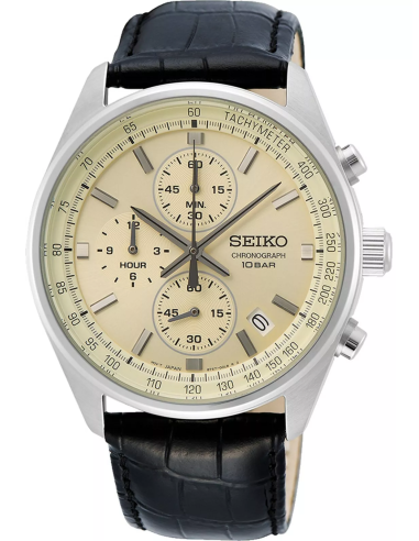 reloj cronógrafo deportivo hombre Seiko Neosports SSB383P1 41.5mm 100m WR correa de cuero