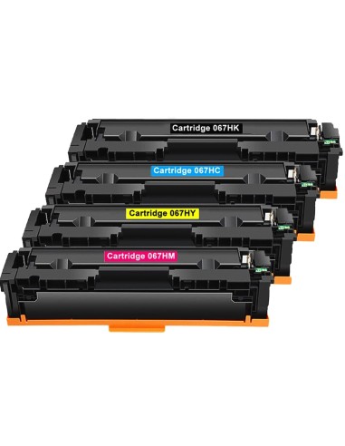 4 toner Compatibles Canon 067H Canon i-SENSYS LBP631Cw / LBP633Cdw / MF651Cw / MF655Cdw / MF657Cdw