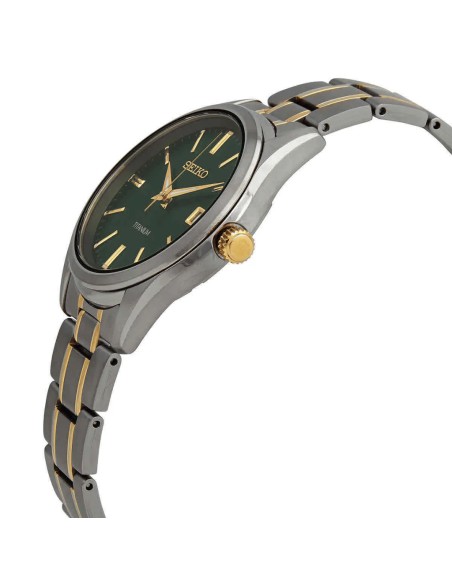 reloj titanio hombre clásico Seiko NeoClassic Titanium SUR377P1 40.2mm 100m WR correa y caja de titanio  cristal de zafiro