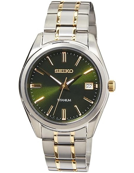 reloj titanio hombre clásico Seiko NeoClassic Titanium SUR377P1 40.2mm 100m WR correa y caja de titanio  cristal de zafiro
