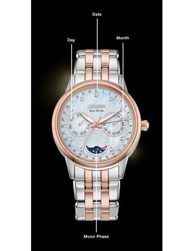 reloj mujer Citizen CalendrierFD0006-56D37mm Chronograph Diamond Eco-Drive