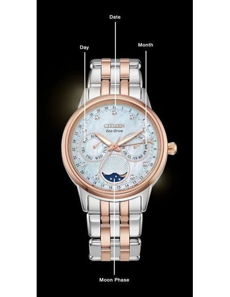 reloj mujer Citizen CalendrierFD0006-56D37mm Chronograph Diamond Eco-Drive