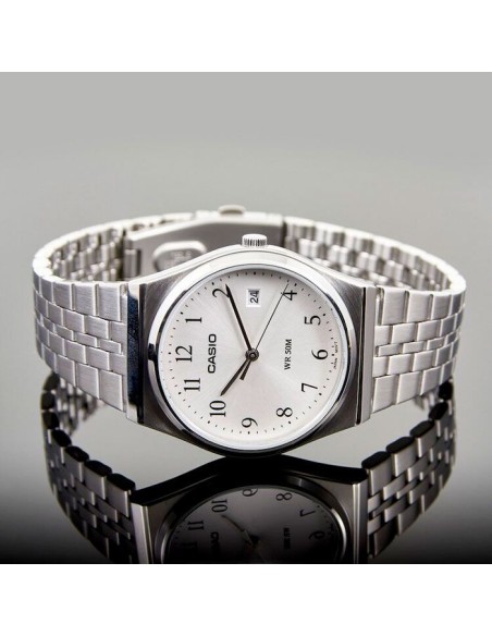 reloj clásico hombre Casio MTP-B145D-7B 80’s style  35mm 50m WR correa de acero