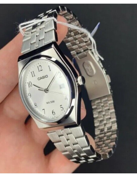 reloj clásico hombre Casio MTP-B145D-7B 80’s style  35mm 50m WR correa de acero