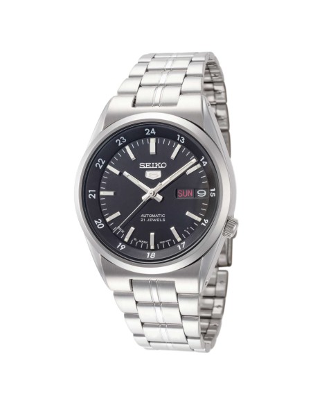 Reloj automático hombre Seiko 5 SNK567J1 dial negro 36mm 30m WR correa de acero