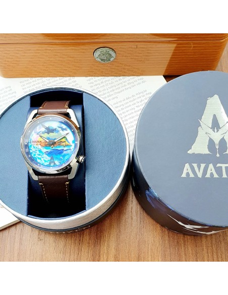reloj hombre Citizen Eco-Drive Avatar Pandora AW2060-02W 42mm 100m WR correa de cuero