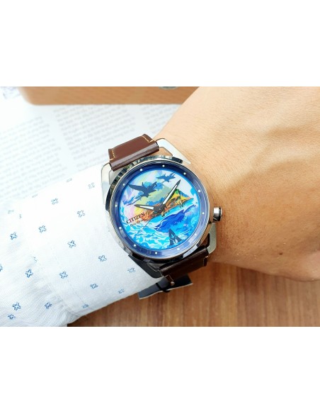 reloj hombre Citizen Eco-Drive Avatar Pandora AW2060-02W 42mm 100m WR correa de cuero