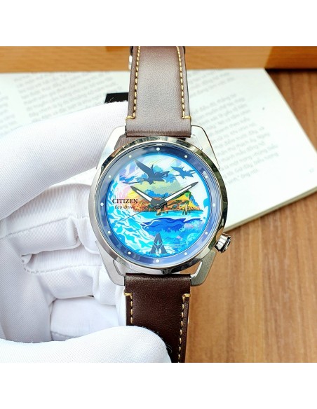 reloj hombre Citizen Eco-Drive Avatar Pandora AW2060-02W 42mm 100m WR correa de cuero