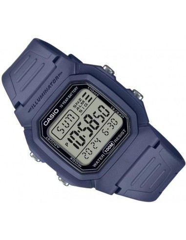 Reloj digital unisex clásico Casio  W-800H-2AV 100m WR 10 años batería Hora Mundial Hora Dual Illuminator