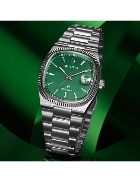 reloj hombre Bulova Precisionist Super Seville 96B439 262Hz 37,5mm Cristal de zafiro antirreflejos correa de acero