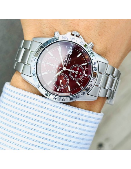 reloj cronógrafo hombre Seiko Spirit SBTQ045 JDM Limited model 38.5mm 100m WR correa de acero
