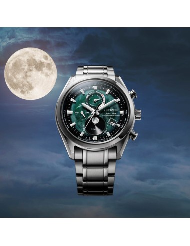 Titanio radio-control Citizen Tsuki-yomi Moon Phase A-T BY1010-57X 43mm Cristal de zafiro anti-reflejo 100m WR