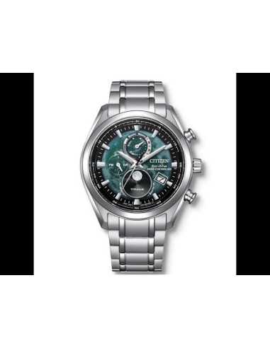 Titanio radio-control Citizen Tsuki-yomi Moon Phase A-T BY1010-57X 43mm Cristal de zafiro anti-reflejo 100m WR