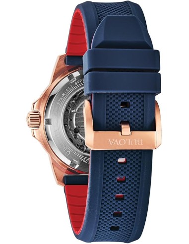 Reloj automático hombre Bulova Marine Star 98A227 44mm 200m WR correa de goma
