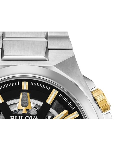 Reloj automático hombre Bulova Maquina 98A224 46mm Cristal de zafiro 100m WR correa de acero