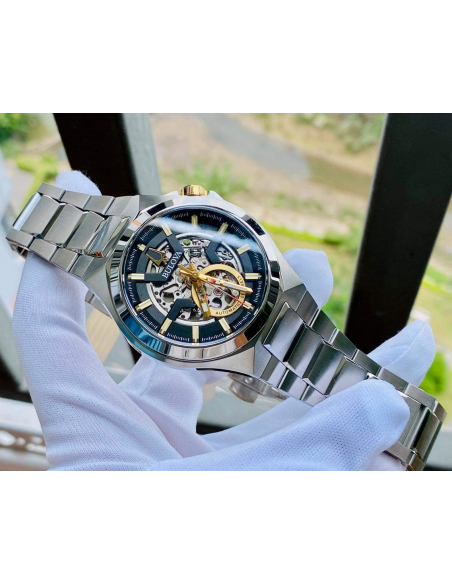 Reloj automático hombre Bulova Maquina 98A224 46mm Cristal de zafiro 100m WR correa de acero