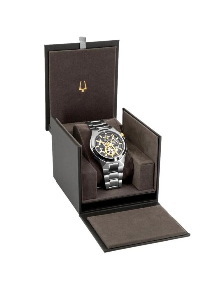 Reloj automático hombre Bulova Maquina 98A224 46mm Cristal de zafiro 100m WR correa de acero