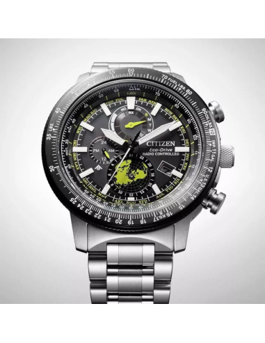 aviador hombre radiocontrol Citizen Promaster Sky GeoTrekk BY3006-53E JDM 46mm 200m WR cristal de zafiro