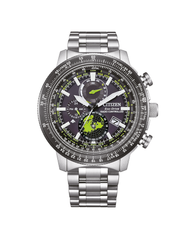 aviador hombre radiocontrol Citizen Promaster Sky GeoTrekk BY3006-53E JDM 46mm 200m WR cristal de zafiro